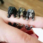 Feshionn IOBI Rings Silver Puppy Love Dachshund Dog Adjustable Animal Wrap Ring