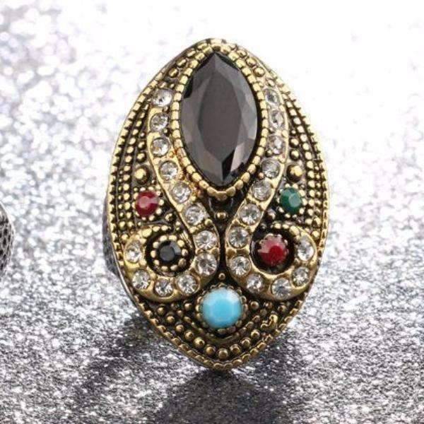Feshionn IOBI Rings Turkish Empire Bejeweled Cocktail Ring