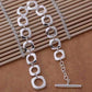 Feshionn IOBI Sets Geometric Links Sterling Silver Necklace, Earrings and Bracelet Set