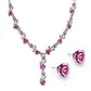 Feshionn IOBI Sets Metallic Pink Reflections of Rose Necklace and Stud Earring Set - Available in Four Colors