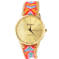 Feshionn IOBI Watches Red & Yellow Offbeat Hand Woven Watch in 13 Colorful Patterns