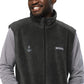 Men’s Columbia Fleece Vest With Pockets Embroidery Ship Anchor Navy