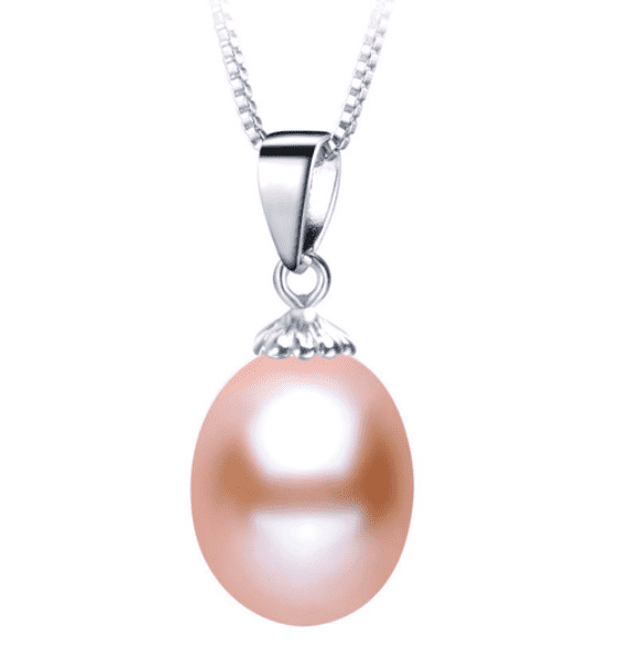 Peach Genuine Freshwater Pearl Drop Necklace