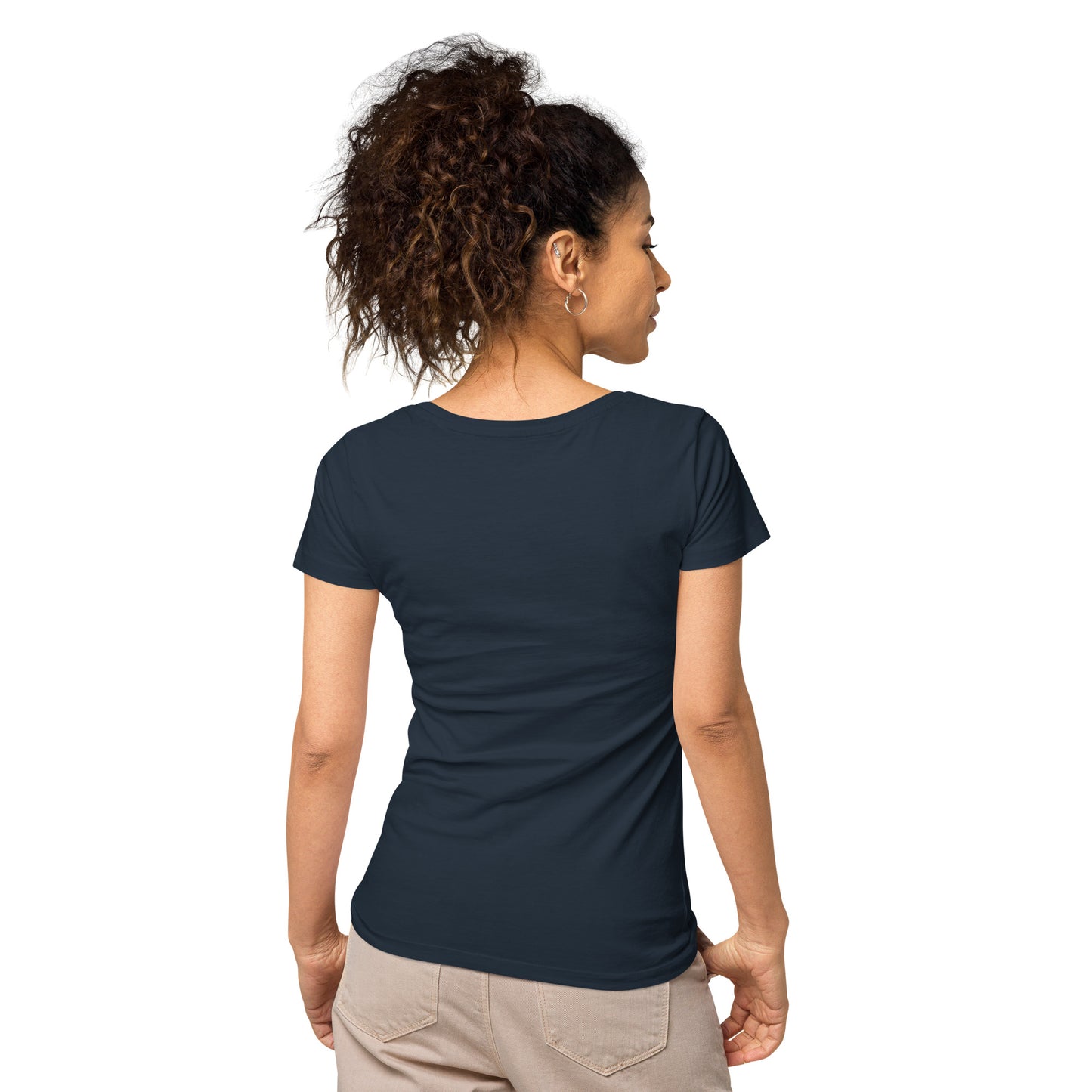 Women’s Basic Organic Eco-Friendly T-Shirt Soft Scoop Neck Change The World Design by IOBI Original Apparel