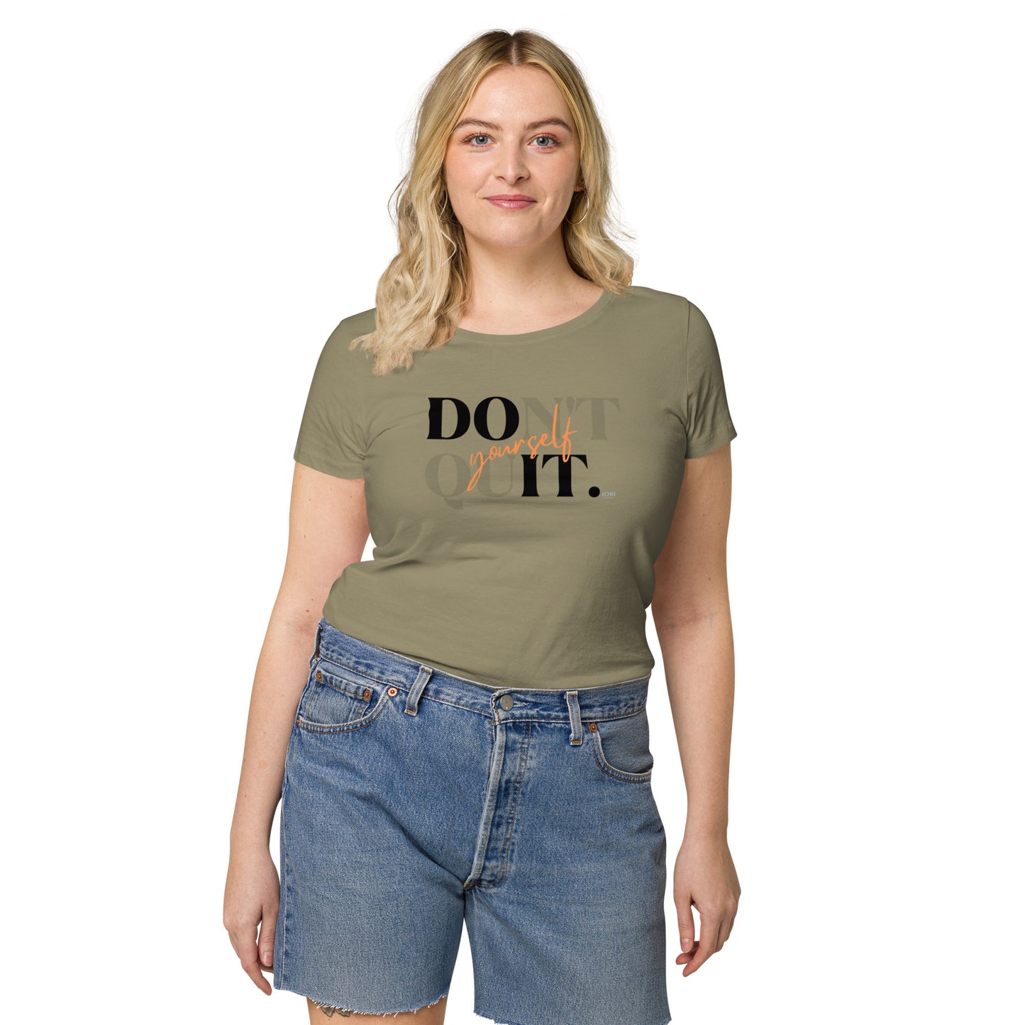 Women’s Basic Organic Eco-Friendly T-Shirt Soft Scoop Neck Do It Yourself Design by IOBI Original Apparel