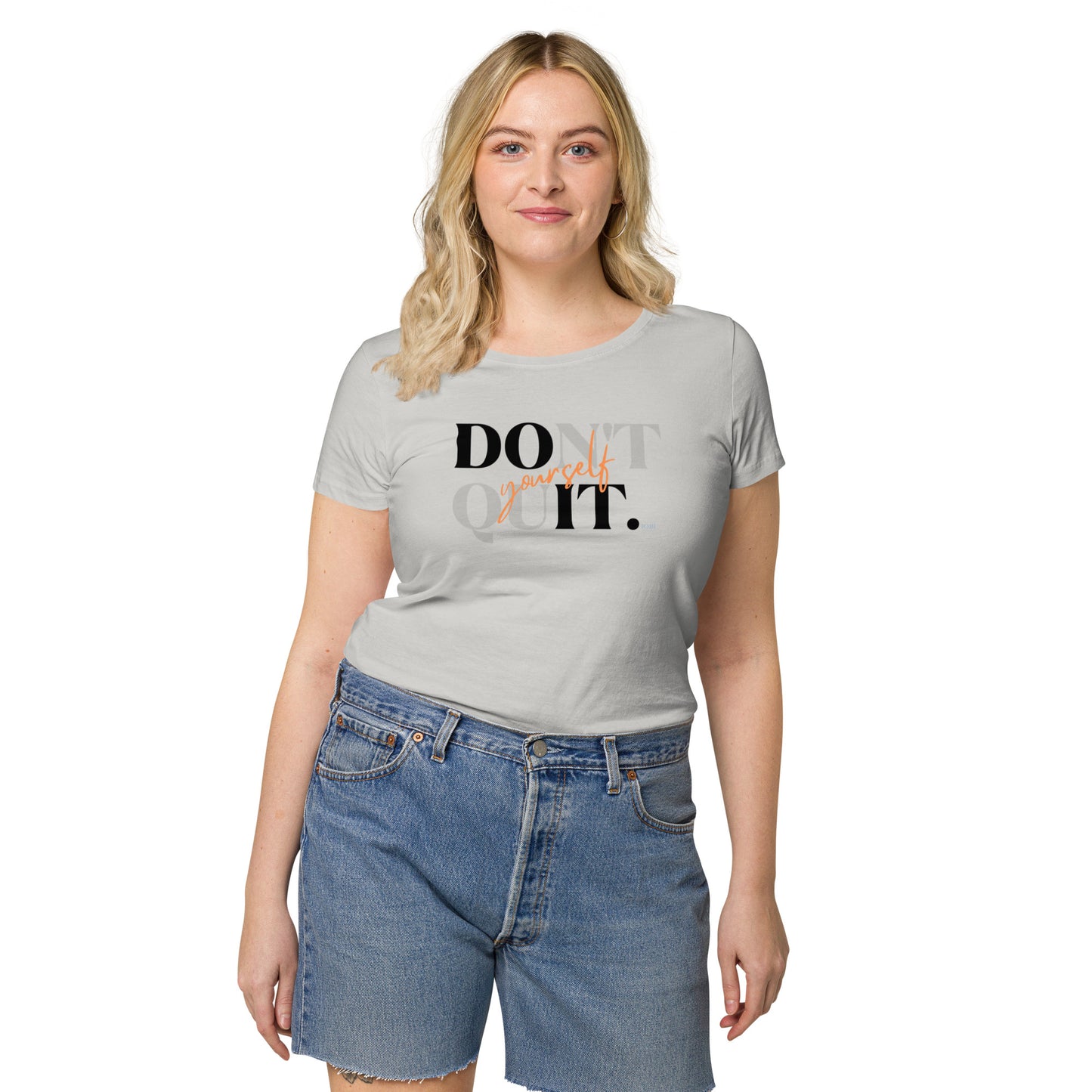 Women’s Basic Organic Eco-Friendly T-Shirt Soft Scoop Neck Do It Yourself Design by IOBI Original Apparel