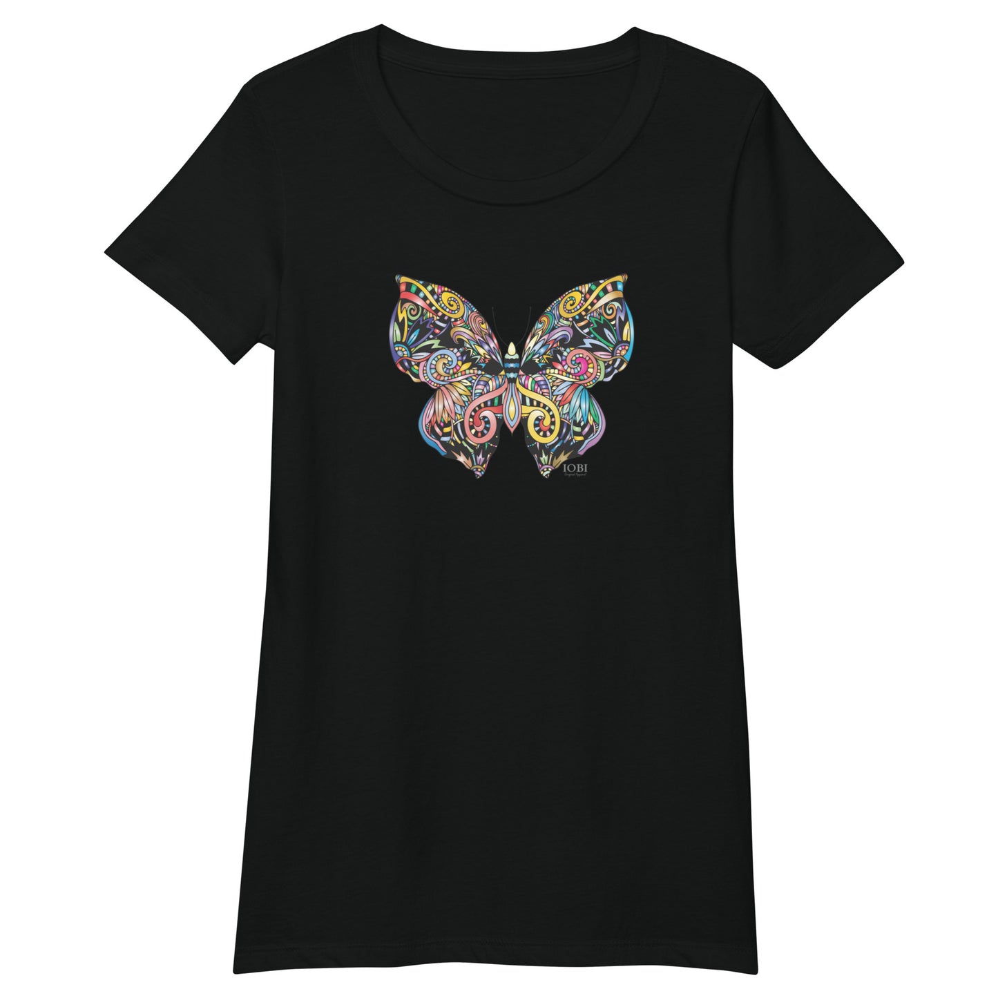 Women’s Fitted T-Shirt Super Soft & Stretchy Slim Fit Next Level Magical Butterfly Design by IOBI Original Apparel