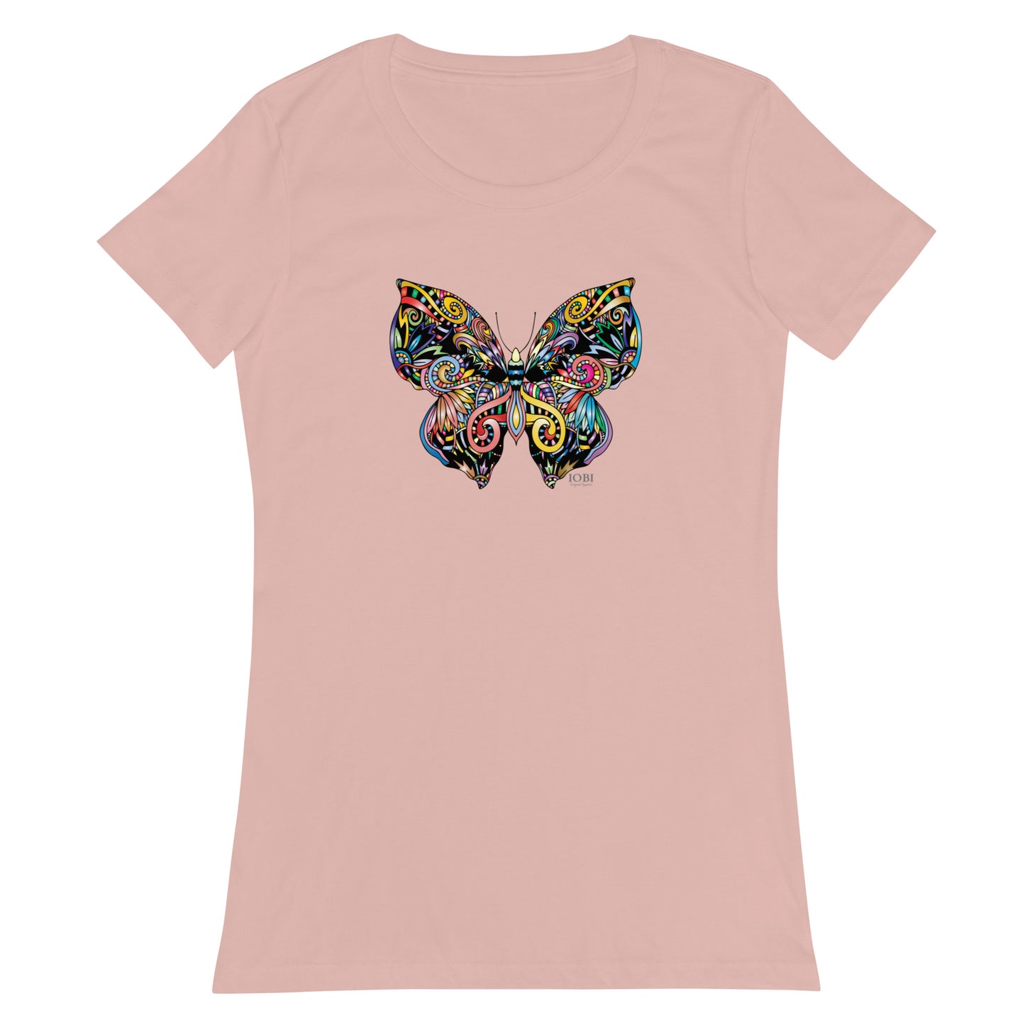 Women’s Fitted T-Shirt Super Soft & Stretchy Slim Fit Next Level Magical Butterfly Design by IOBI Original Apparel