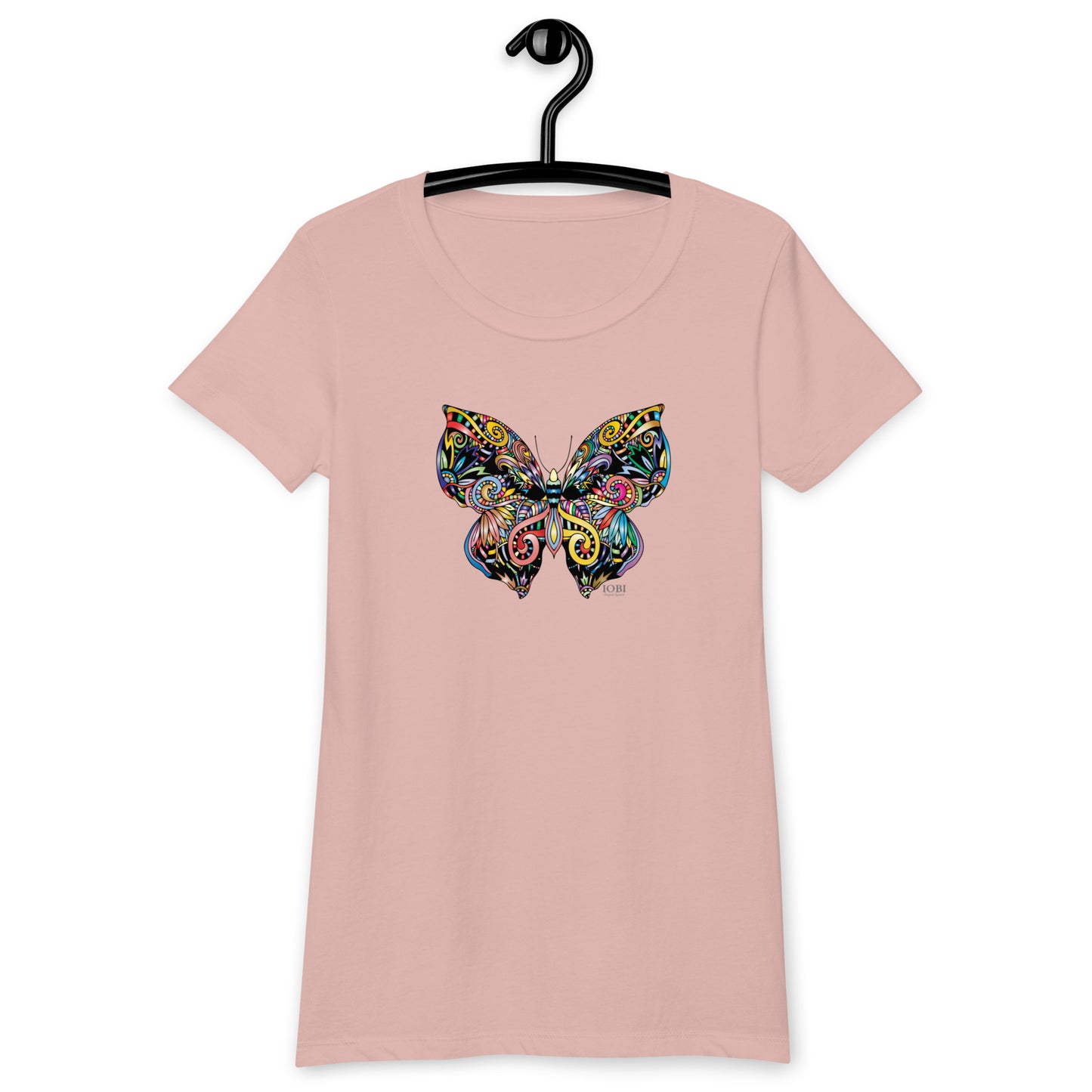 Women’s Fitted T-Shirt Super Soft & Stretchy Slim Fit Next Level Magical Butterfly Design by IOBI Original Apparel