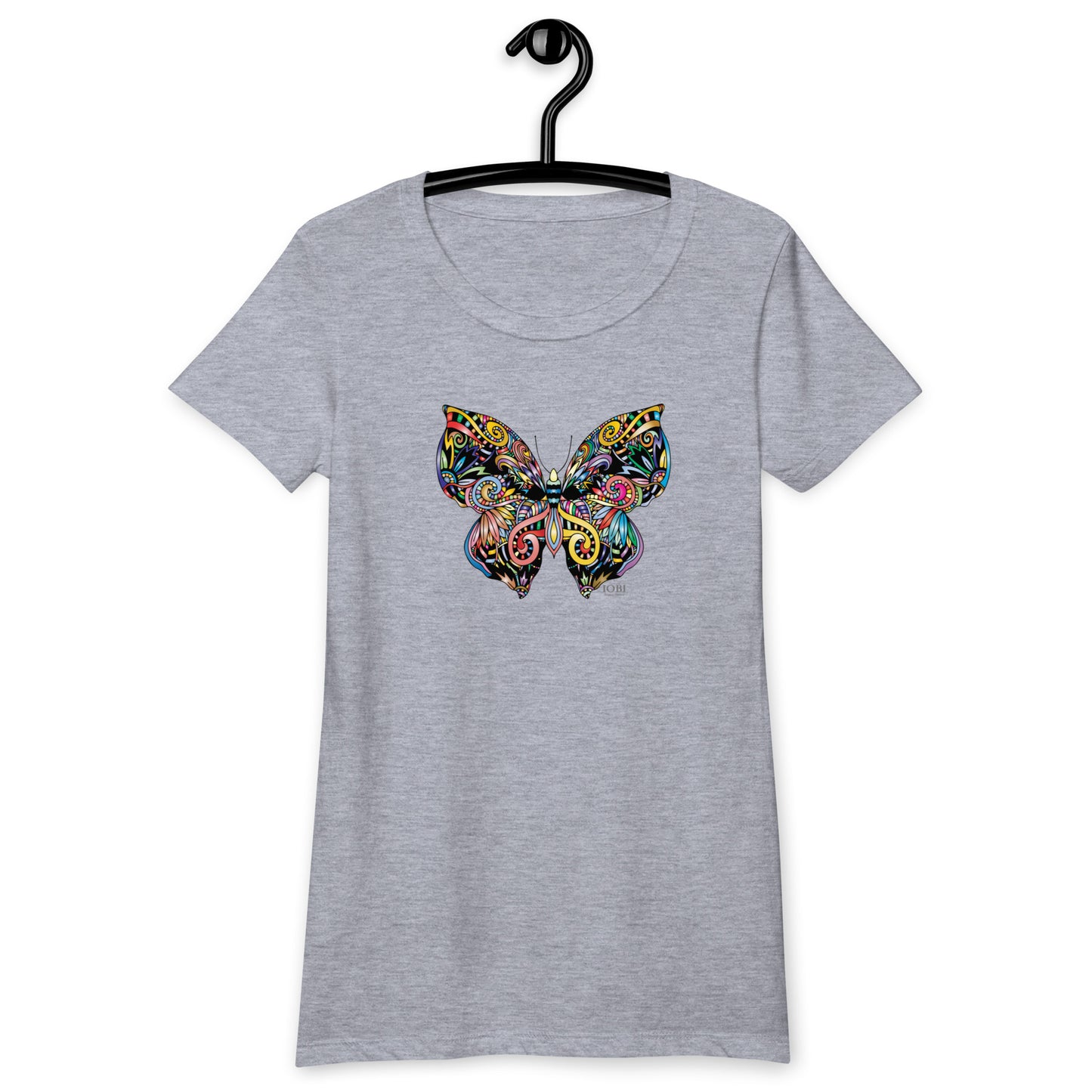 Women’s Fitted T-Shirt Super Soft & Stretchy Slim Fit Next Level Magical Butterfly Design by IOBI Original Apparel