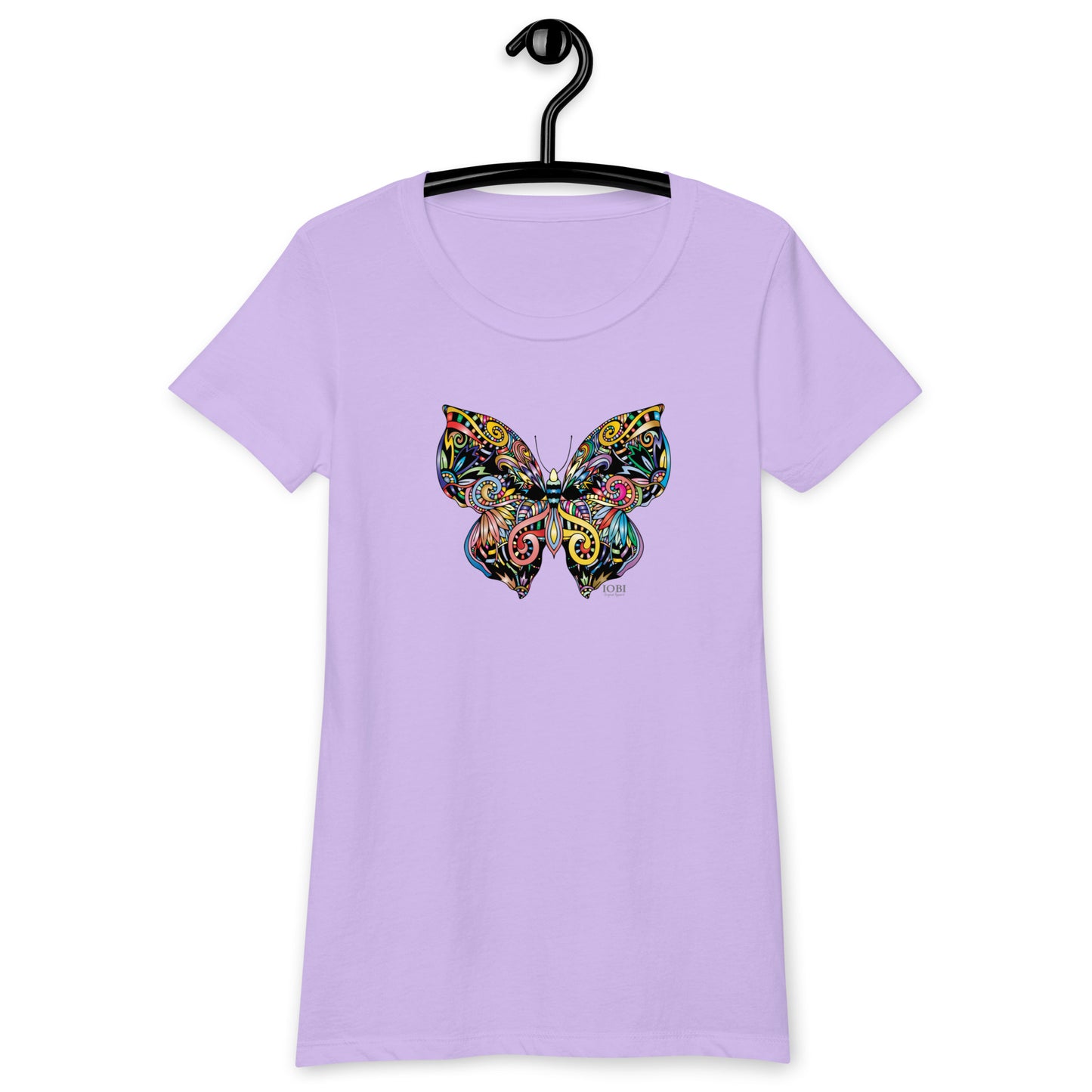 Women’s Fitted T-Shirt Super Soft & Stretchy Slim Fit Next Level Magical Butterfly Design by IOBI Original Apparel