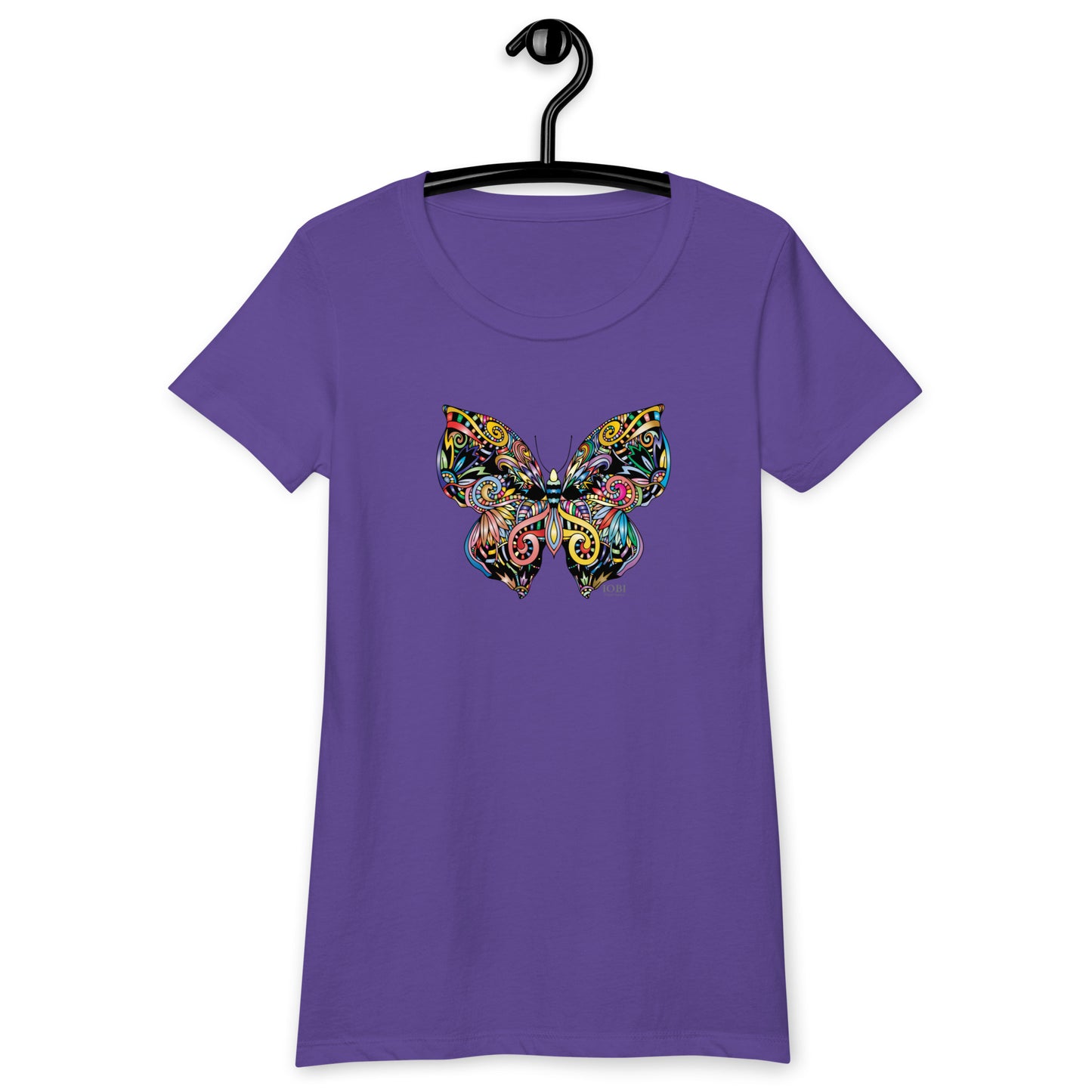 Women’s Fitted T-Shirt Super Soft & Stretchy Slim Fit Next Level Magical Butterfly Design by IOBI Original Apparel