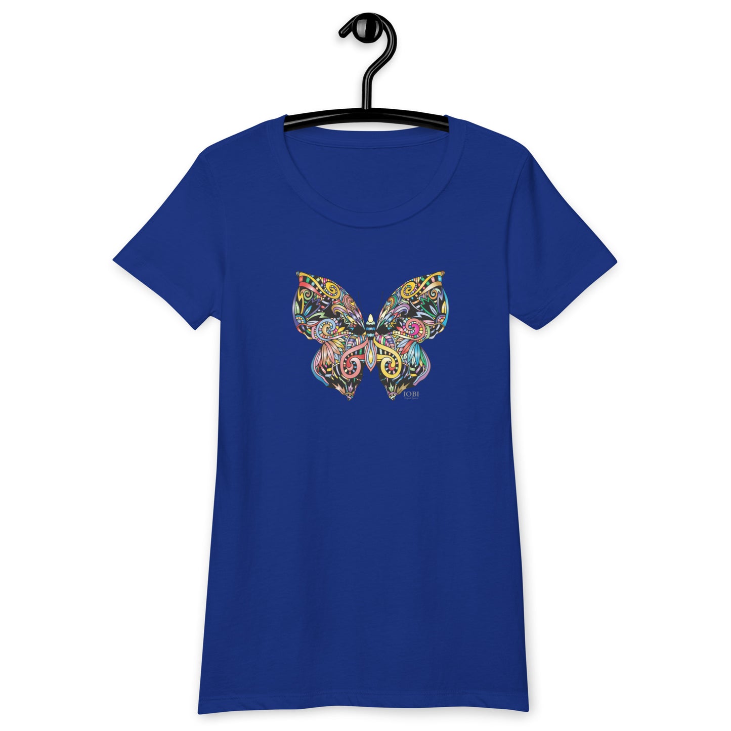 Women’s Fitted T-Shirt Super Soft & Stretchy Slim Fit Next Level Magical Butterfly Design by IOBI Original Apparel