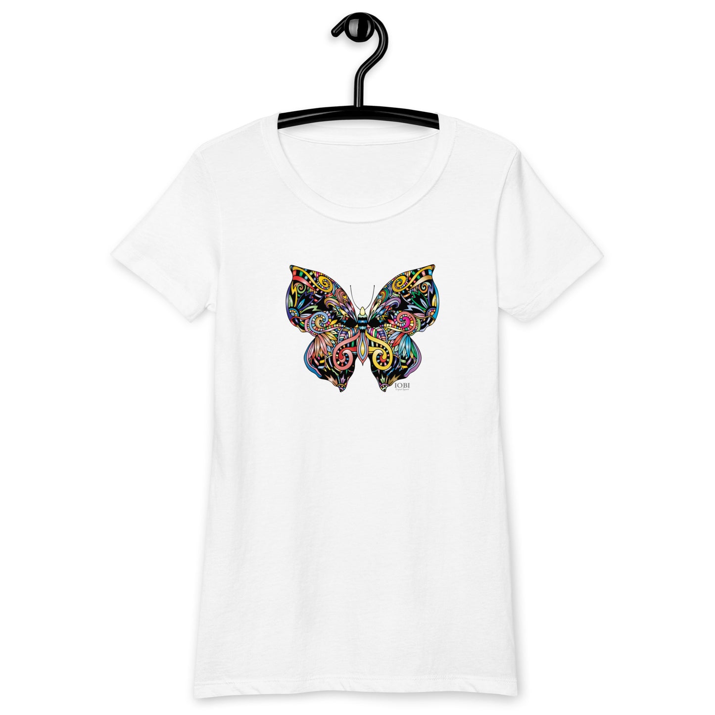 Women’s Fitted T-Shirt Super Soft & Stretchy Slim Fit Next Level Magical Butterfly Design by IOBI Original Apparel