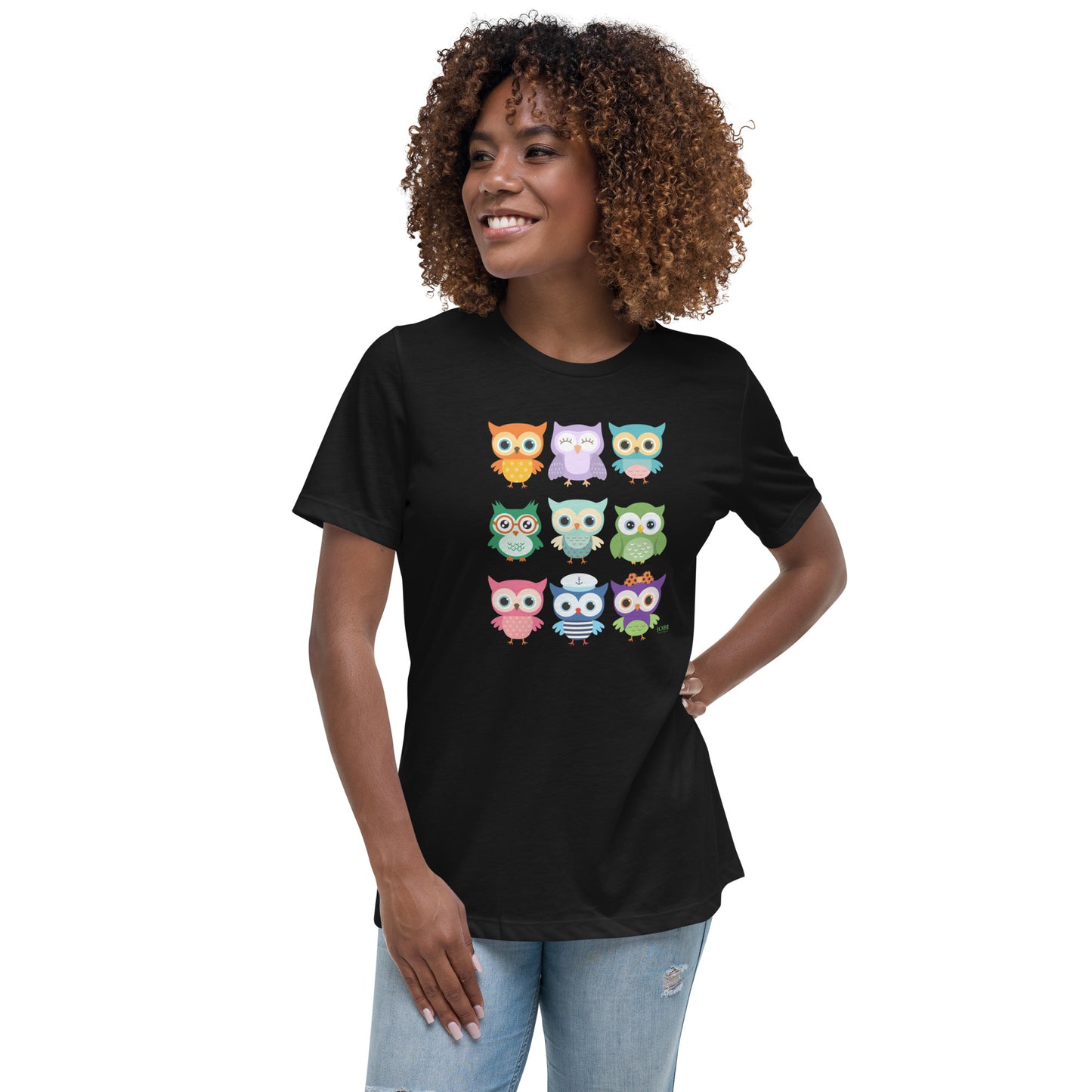 Women's Relaxed Soft & Smooth Premium Quality T-Shirt Baby Owls Design by IOBI Original Apparel