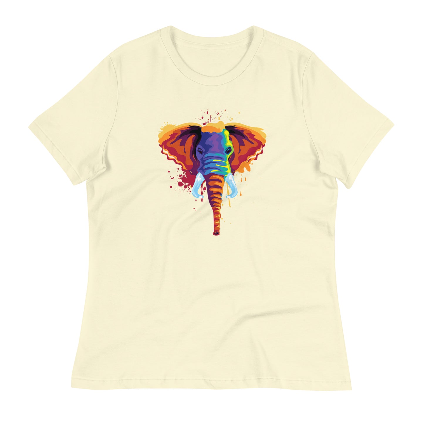 Women's Relaxed Soft & Smooth Premium Quality T-Shirt Elephant Art Design by IOBI Original Apparel