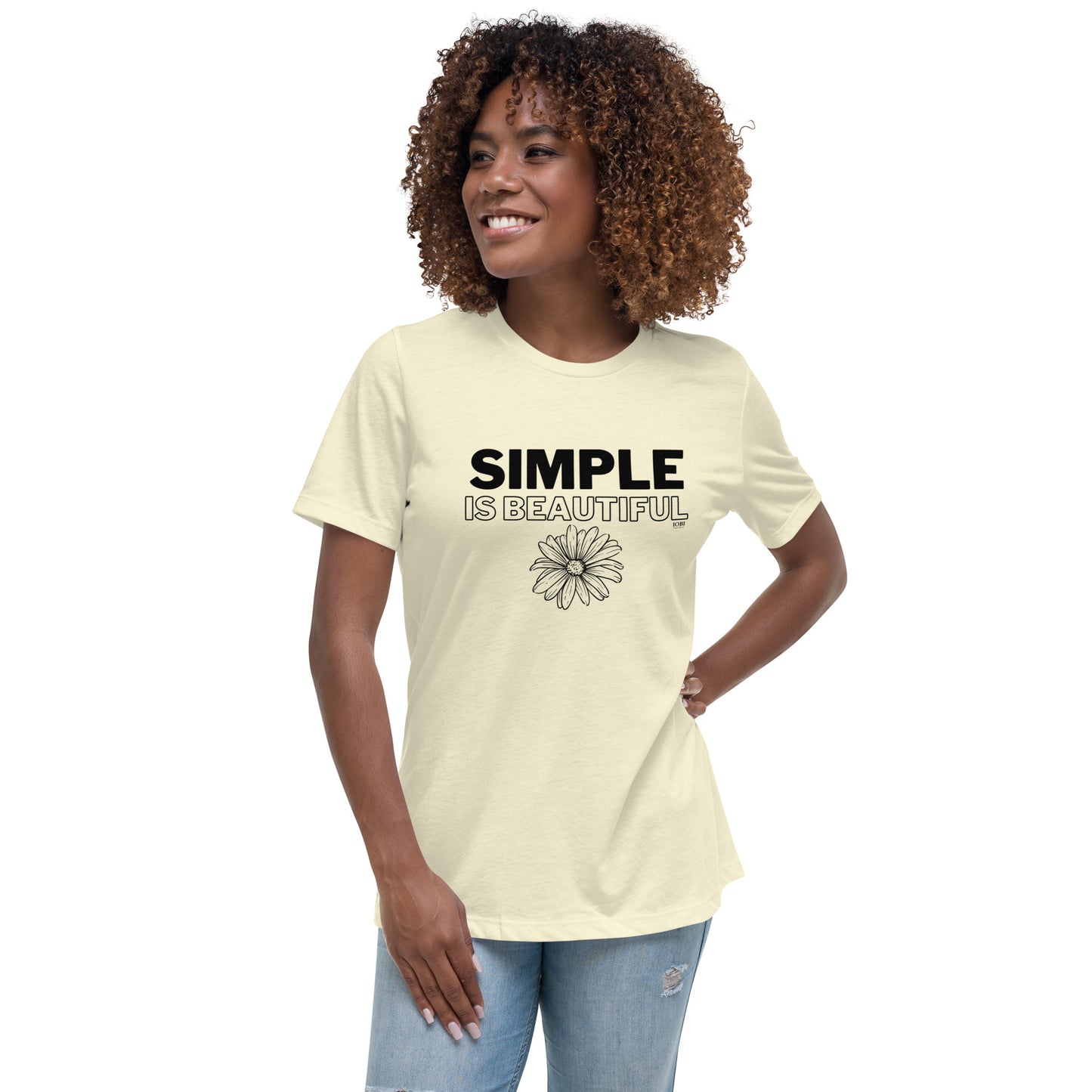 Women's Relaxed Soft & Smooth Premium Quality T-Shirt Simple Is Beautiful Design by IOBI Original Apparel