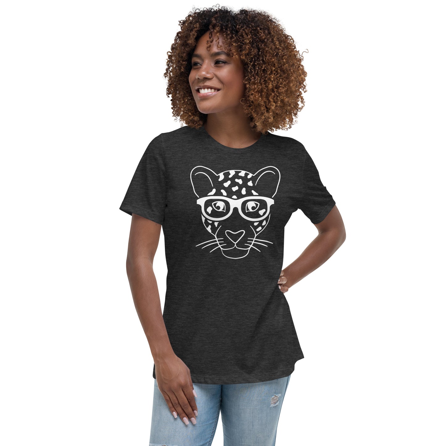 Women's Relaxed Soft & Smooth Premium Quality T-Shirt Leopard Design by IOBI Original Apparel