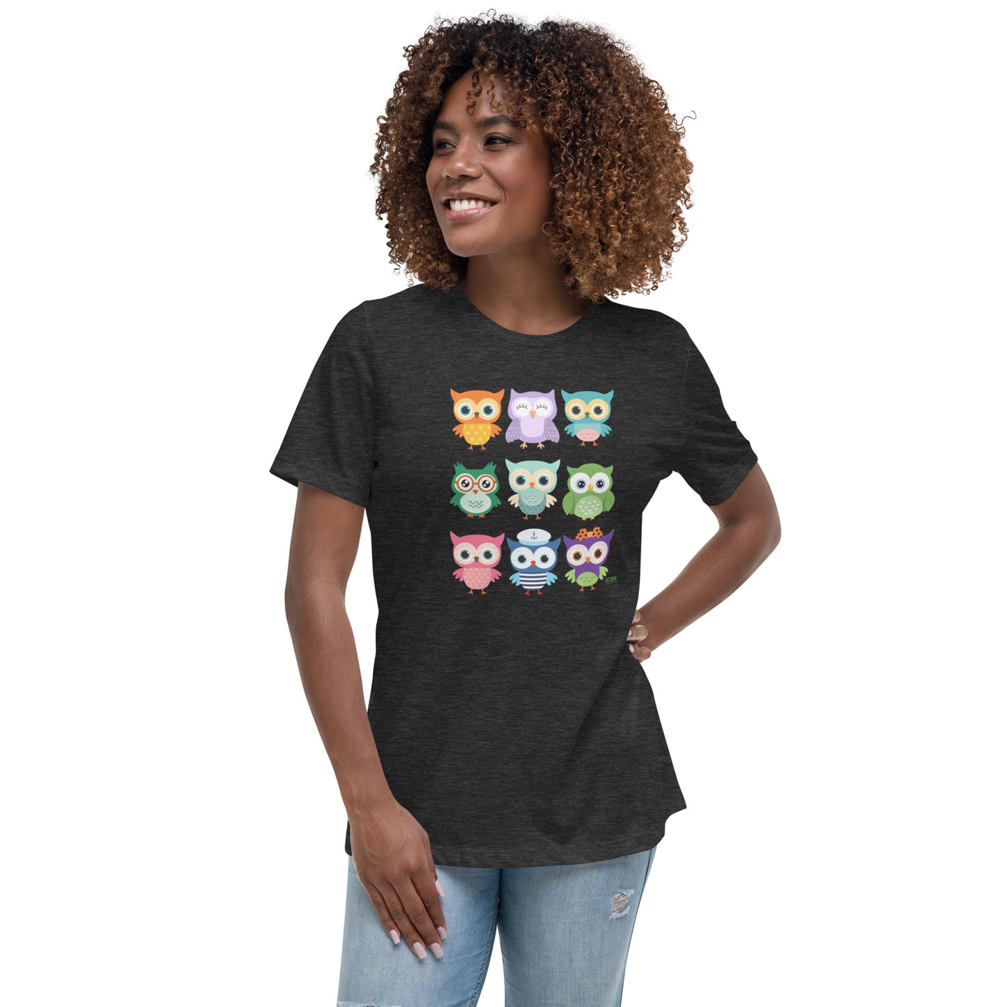 Women's Relaxed Soft & Smooth Premium Quality T-Shirt Baby Owls Design by IOBI Original Apparel