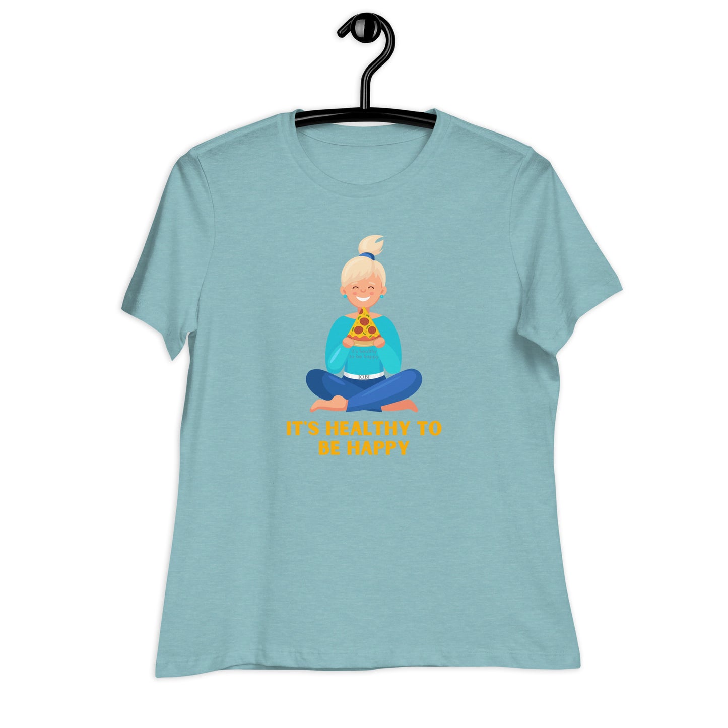 Women's Relaxed Soft & Smooth Premium Quality T-Shirt It's Healthy To Be Happy Design by IOBI Original Apparel