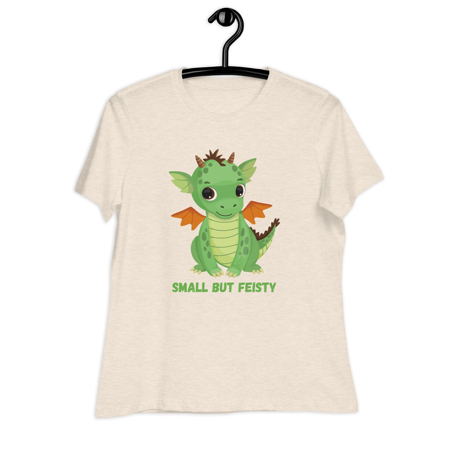 Women's Relaxed Soft & Smooth Premium Quality T-Shirt Small But Feisty Dragon Design by IOBI Original Apparel