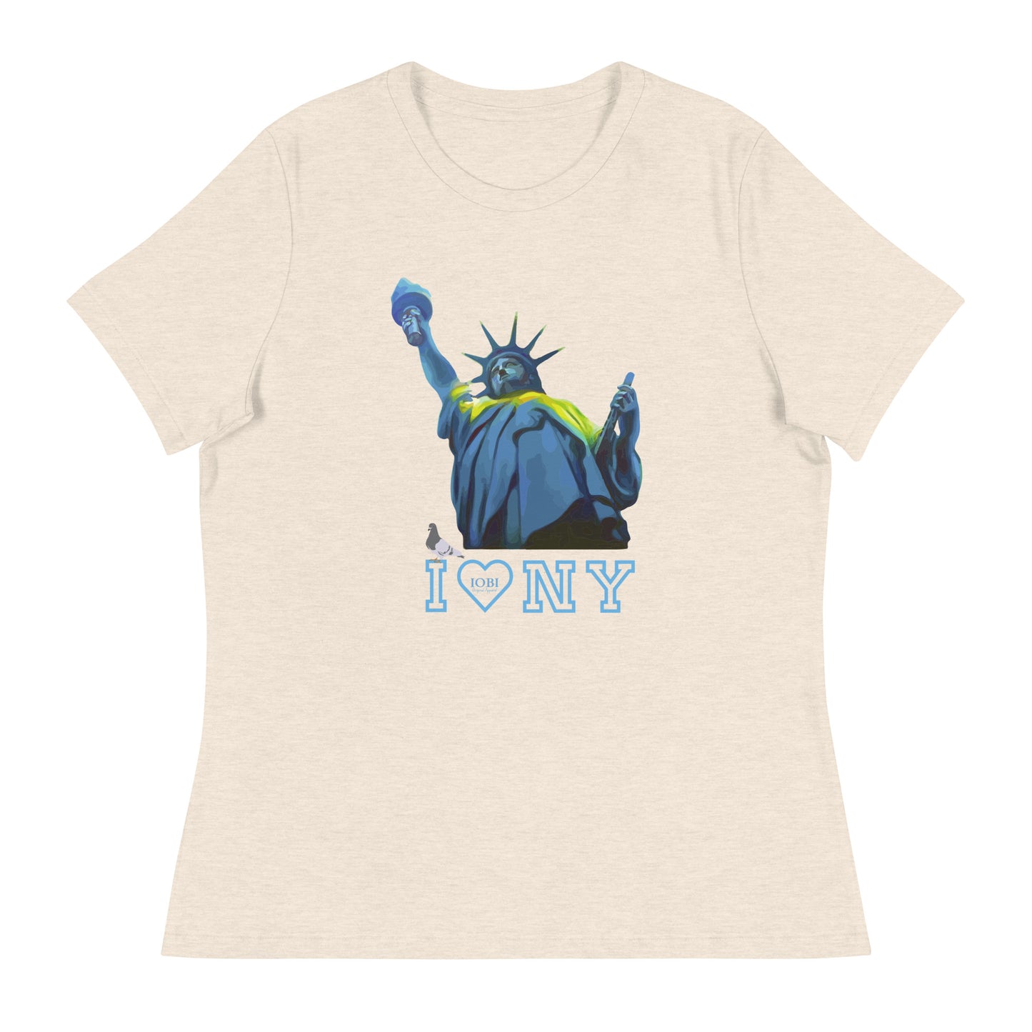 Women's Relaxed Soft & Smooth Premium Quality T-Shirt I Love New York Design by IOBI Original Apparel