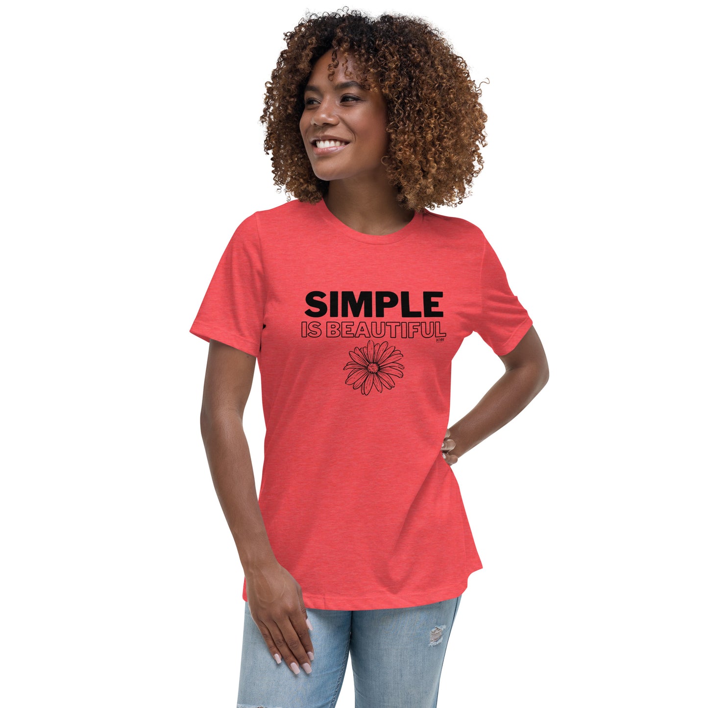 Women's Relaxed Soft & Smooth Premium Quality T-Shirt Simple Is Beautiful Design by IOBI Original Apparel