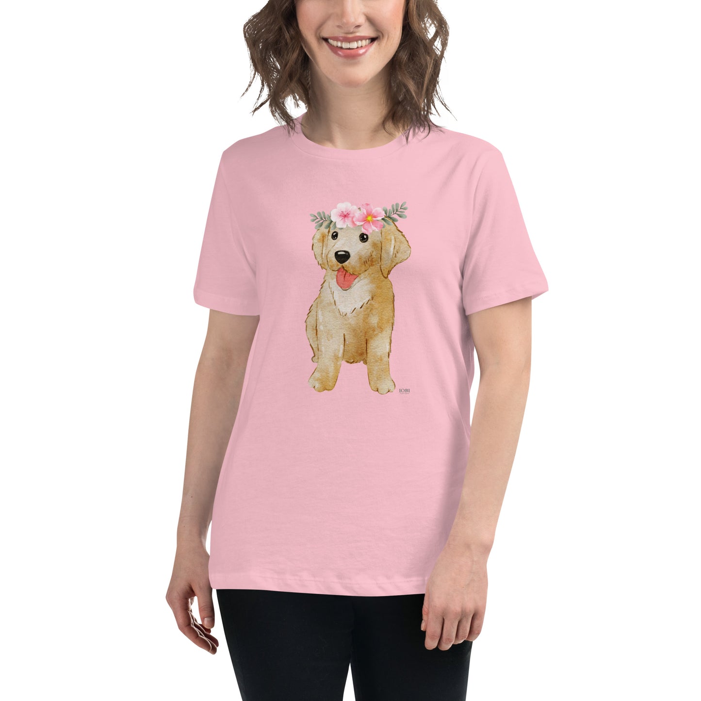 Women's Relaxed Soft & Smooth Premium Quality T-Shirt Labrador Puppy Dog Design by IOBI Original Apparel