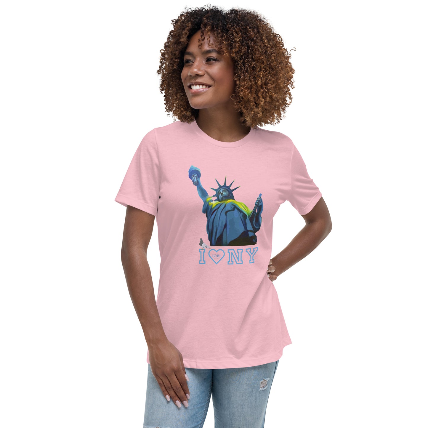 Women's Relaxed Soft & Smooth Premium Quality T-Shirt I Love New York Design by IOBI Original Apparel