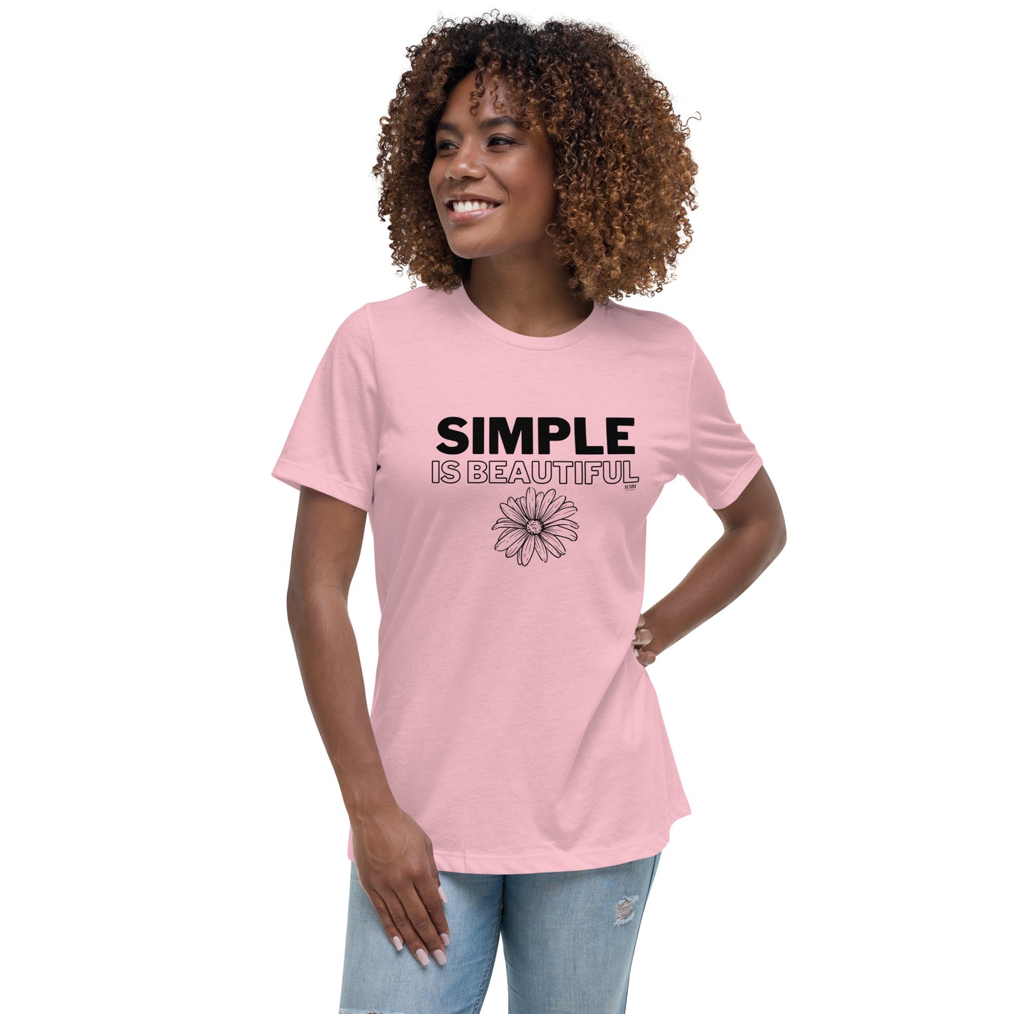 Women's Relaxed Soft & Smooth Premium Quality T-Shirt Simple Is Beautiful Design by IOBI Original Apparel