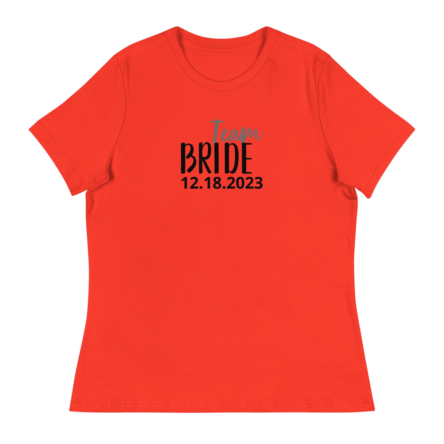 Women's Relaxed Soft & Smooth Premium Quality T-Shirt Personalize Customize Bride Bridesmaids Wedding or Bachelorette Party Design by IOBI Original Apparel