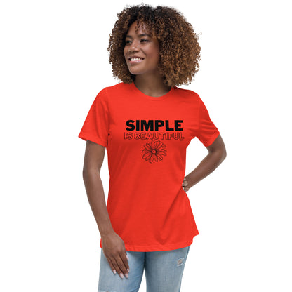 Women's Relaxed Soft & Smooth Premium Quality T-Shirt Simple Is Beautiful Design by IOBI Original Apparel