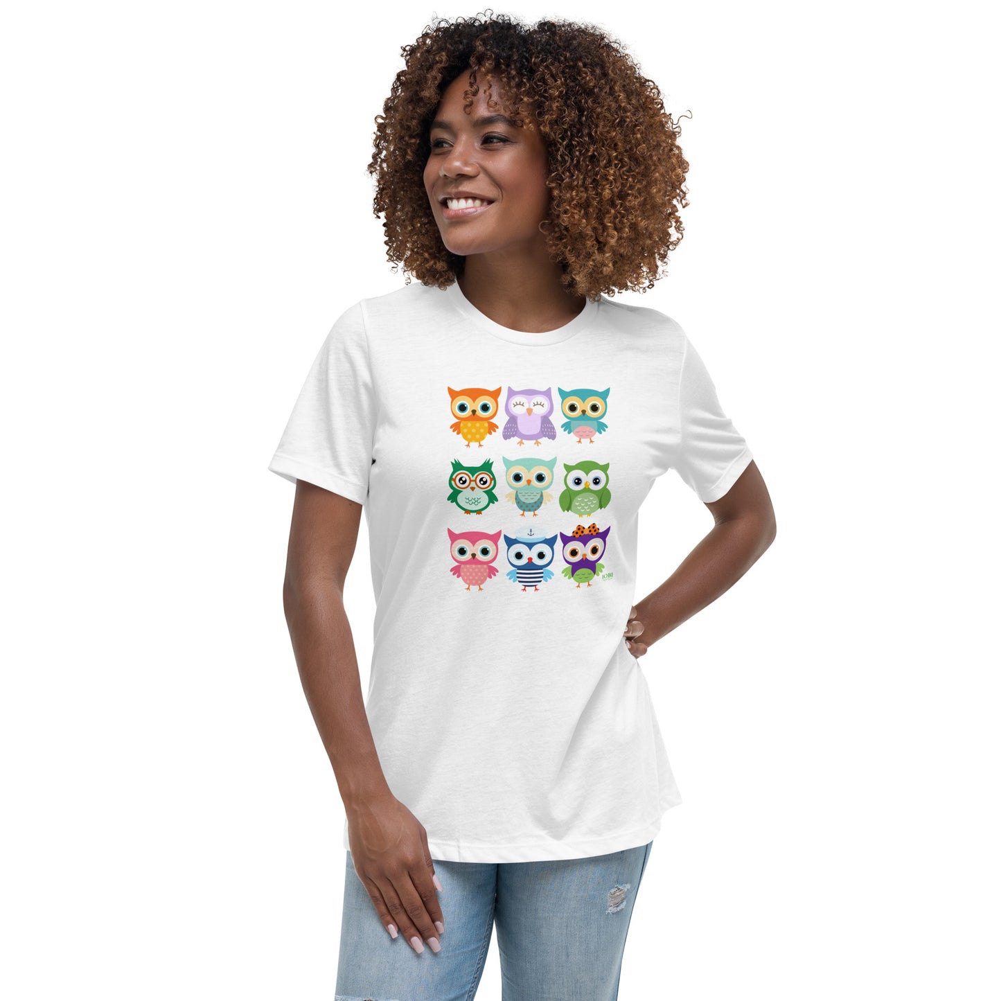 Women's Relaxed Soft & Smooth Premium Quality T-Shirt Baby Owls Design by IOBI Original Apparel