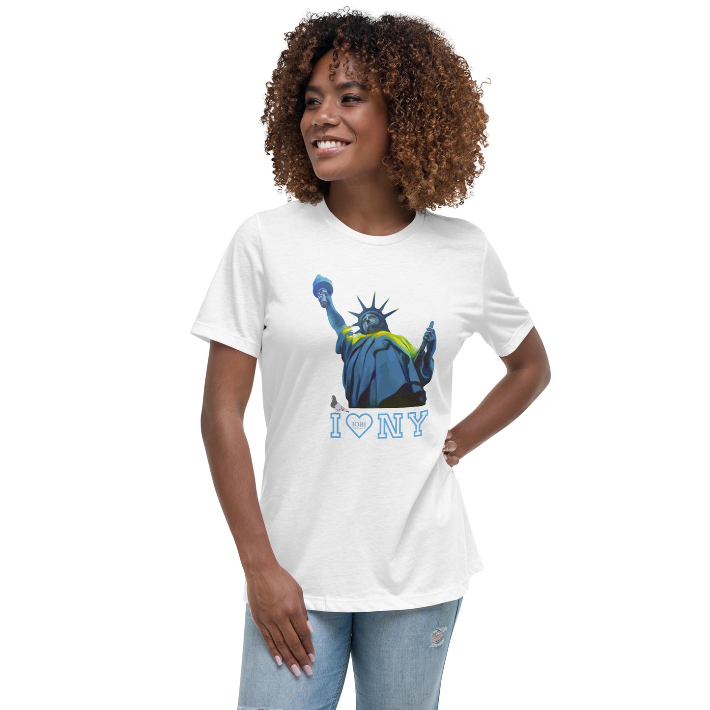 Women's Relaxed Soft & Smooth Premium Quality T-Shirt I Love New York Design by IOBI Original Apparel