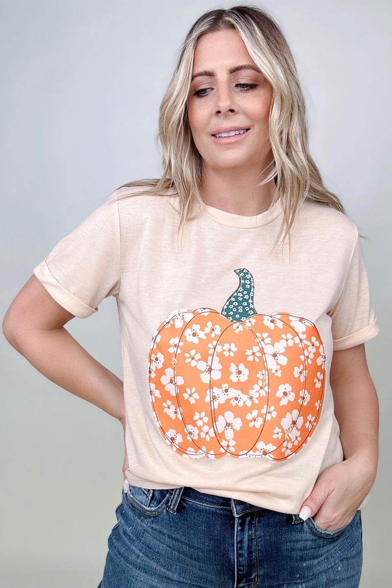 Sweet Floral Pumpkin Graphic Tee